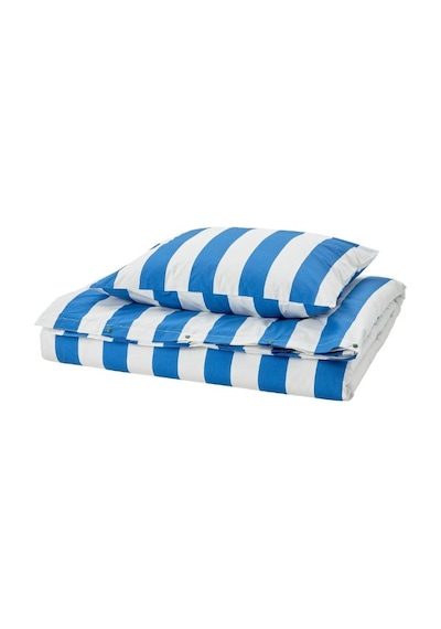 Ikea Slanhöstmal Tek Kişilik Nevresim Takımı 150 X 200 Cm Beyaz - Lacivert