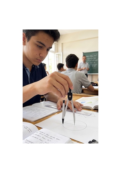 0.7 Uçlu Metal Pergel Siyah 1 Adet Fixpoint Kutulu Metal Pergel Versatil Uçlu Mekanik Kalem Basmalı Uçlu Pergel