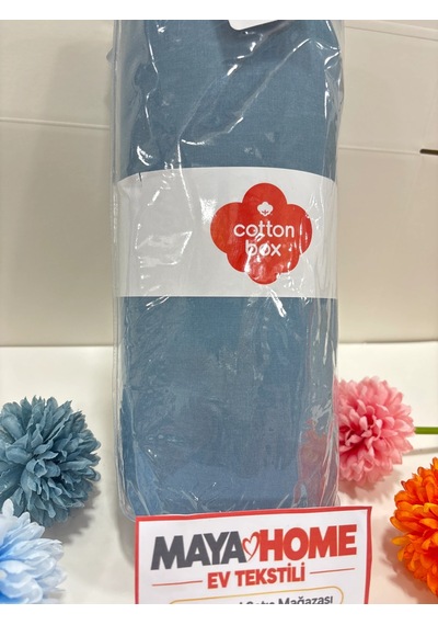 Cotton Box Koyu Petrol Battal Çift Kişilik Lastikli Çarşaf Seti 180x200 Çok Renkli
