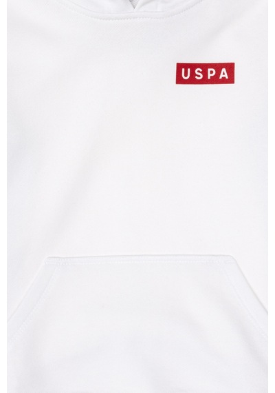 U.S. Polo Assn. Erkek Çocuk Beyaz Kapüşonlu Sweatshirt 50293566-VR013