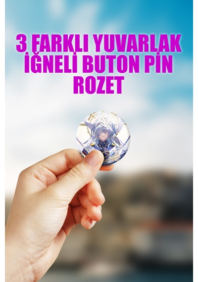 Honkai Star Rail Sunday Çanta Süsü Rozet İğneli Buton Rozet Seti 3 Adet Üçlü