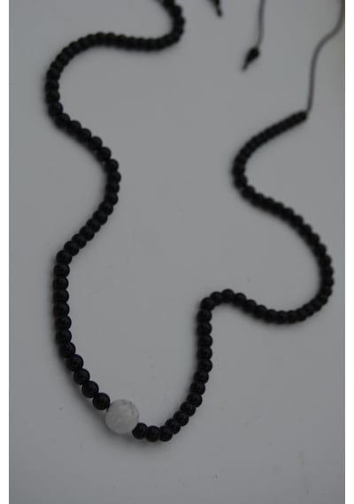 Stoneage Jewellery Havlit Ve Oniks Taşlı Metalsiz  Kolye Pembe - Yeşil