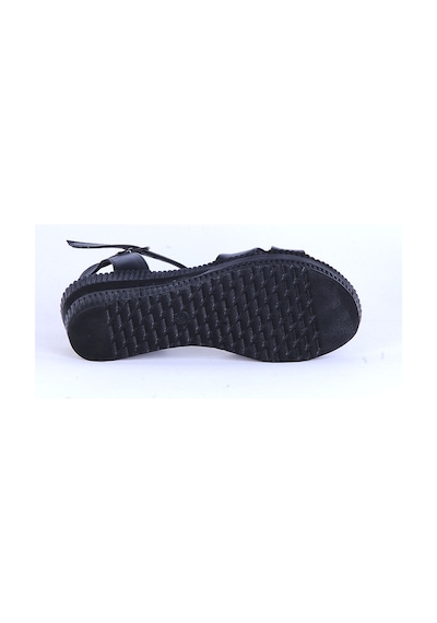 Moda Ayakkabı 151 Ortopedik Cilt 7cm Kadın Sandalet Ayakkabı Siyah