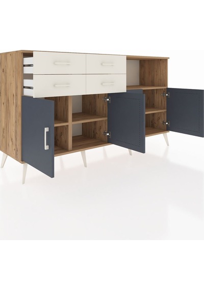 Hyperion Konsol 4 Raflı 4 Çekmeceli 4 Kapaklı 176x44x99 Çam-antra Çam-antrasit/aytaşı Hyperion Konsol 4 Raflı 4 Çekmeceli 4 Kapaklı 176x44x99 Çam-antra Çam-antrasit/aytaşı