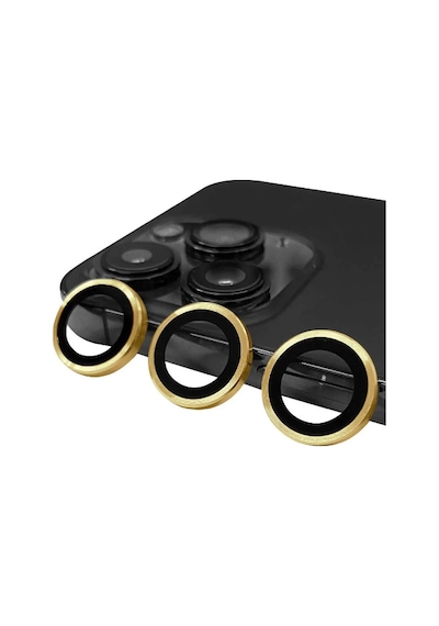 Apple İphone 14 Pro Max Uyumlu Raze Metal Kamera Lens - Gold