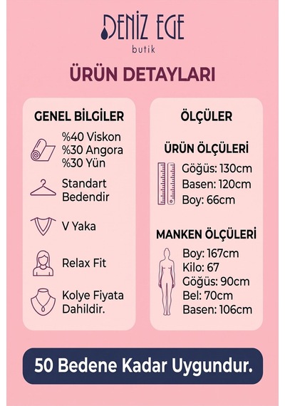 Denizege Kadın İtalyan Yün Angora Kazak Mürdüm Mürdüm