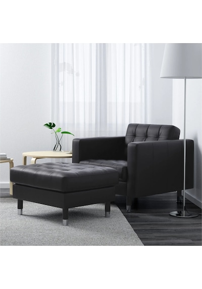 Ikea Beyaz Konforlu Berjer Koltuk - Tekli Deri Koltuk