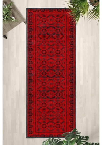 Kırmızı Siyah Yıkanabilir Mutfak Halısı