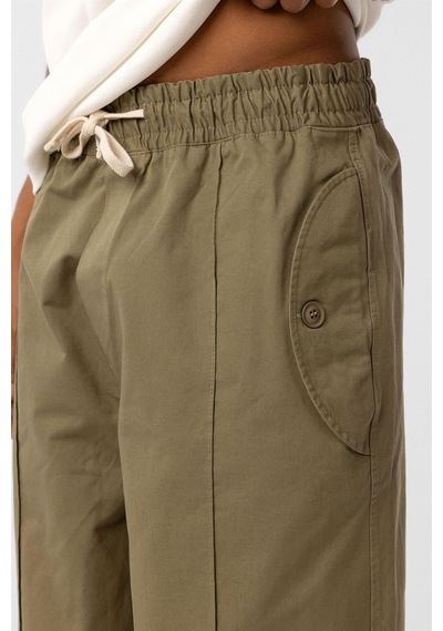 Vamos Bağcıklı Baggy Gabardin Pantolon Haki