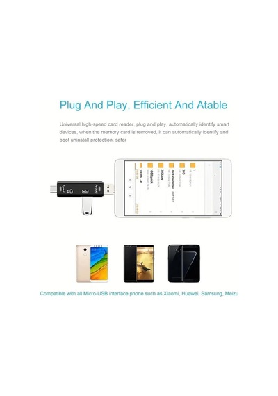 Store Otg 3 İn 1 Type-c Ve Micro Usb Tf Çevirici Dönüştürücü Kart Okuyucu 5068