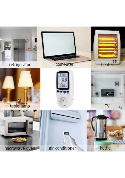 Wattmetre Enerji Tüketim Sarfiyat Ölçer Ölçüm Priz 230V-3680W-16A