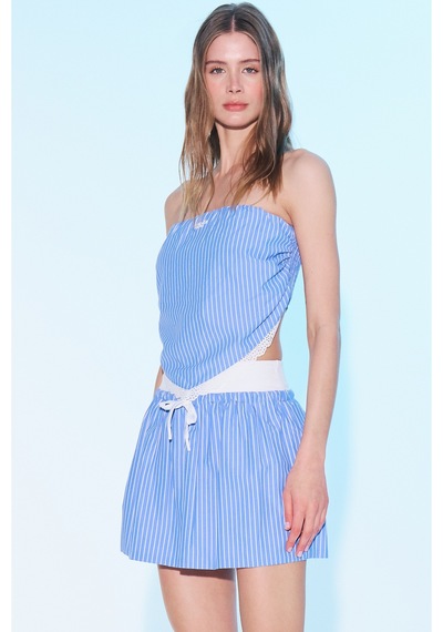 Sagaza Studio Ss6022 Beli Lastikli Etek İndigo