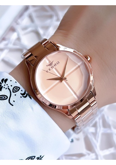 Ferro Rose Gold Renk 3 Atm Suya Dayanıklı Çelik Kordon Özel Tasarım Kadın Kol Saati Bfl21250awt-c4