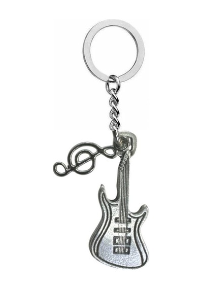 Sol Anahtarı Ve Elektro Gitar Figürlü Metal Anahtarlık Unisex -müzik Temalı Aksesuar
