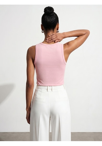 Dilvin 21259 Bisiklet Yaka Top-toz Pembe
