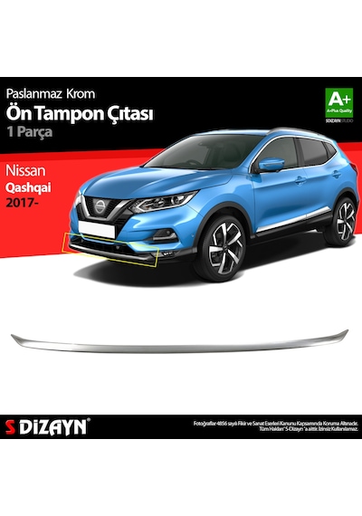 S-Dizayn Nissan Qashqai Krom Ön Tampon Çıtası 2017-2021