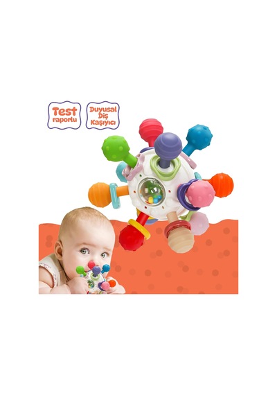 Bebek Montessori Duyusal Diş Kaşıyıcı Top, Motor Beceri Gelişim Oyuncağı
