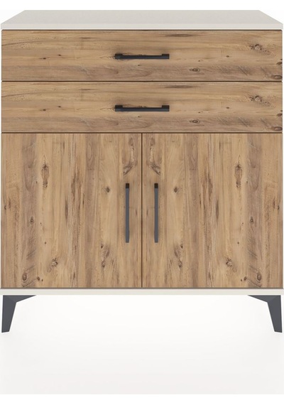 Arges Şifonyer Tek Raflı 2 Çekmeceli 2 Kapaklı 88x30x96 Aytaşı-çam Aytası