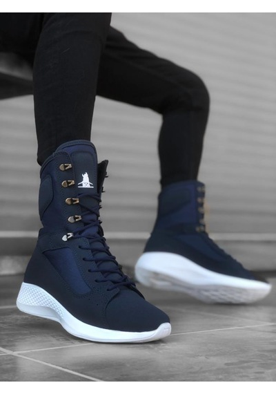 Boa BA0600 Bağcıklı Lacivert Yüksek Taban Boksör Unisex Spor Postal Bot