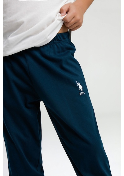 U.S. Polo Assn. Premium Erkek Çocuk Pijama Takımı Beyaz