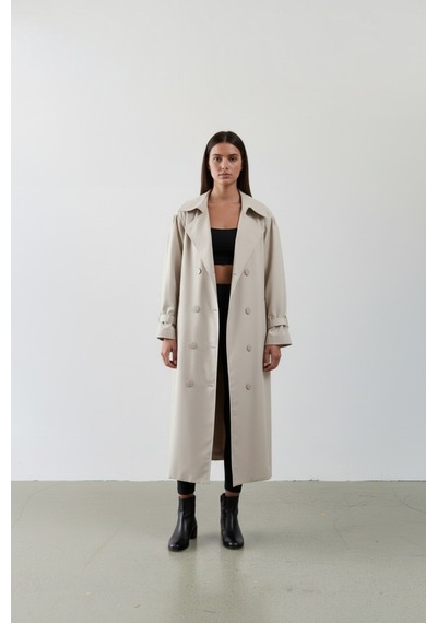 Durivya Reglan Kol Oversize Trençkot Bej
