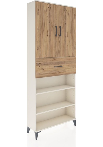 Arges Dolap 5 Raflı Tek Çekmeceli 2 Kapaklı 88x30x221 Aytaşı-çam Aytaşı