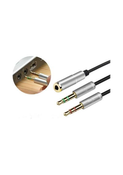 Hadron HN4624 Plastik 20 CM Mikrofon To Audio Kablo Siyah