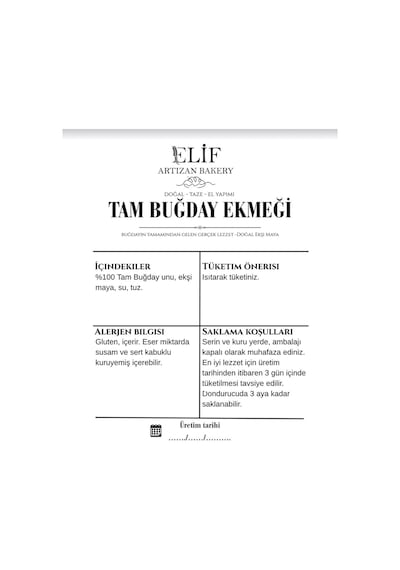 Ekşi Mayalı Tam Buğday Ekmeği 700gr