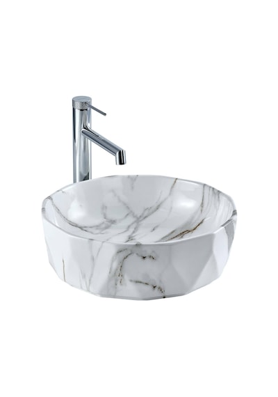 Lena - Tezgah Üstü Porselen Lavabo - E-2110m1- Beyaz