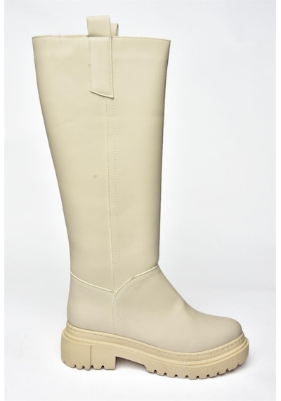 Fox Shoes R973201109 Bej Kalın Tabanlı Kadın Çizme Bej