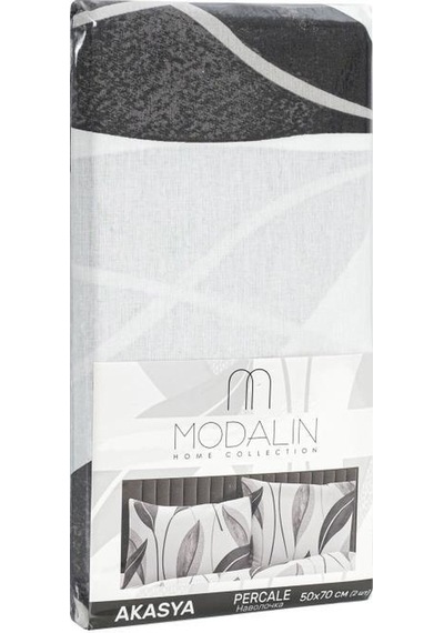 Yastık Kılıfı 2 Li Akasya Percale Baskılı 50x70 Cm Beyaz