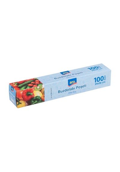 Aro Buzdolabı Poşeti Eko 100 Lü Orta Boy Gıda Saklama 3'li Ekonomik Paket - 3 Adet Tarı