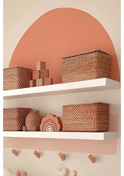 Kendiliğinden Yapışkanlı Kumaş Kanvas Dokulu Duvar Kağıdı Boho Bohem Soft Renklerıki Parça Salon Renkli