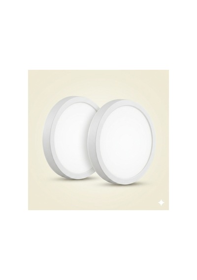 18 Watt 6500k Beyaz Işık Yuvarlak Led Panel Sıva Üstü 2 Adet .