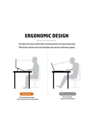 2 Kademeli Yükseklik Ayarlı Laptop Standı Gri Renk - Ergonomik Tasarım