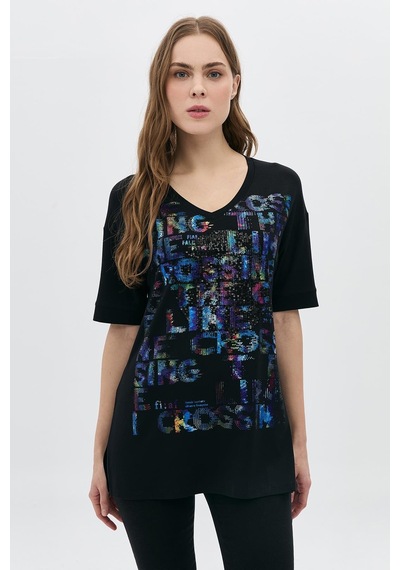 Daıdo Kadın T-shirt 20y311900838 Siyah