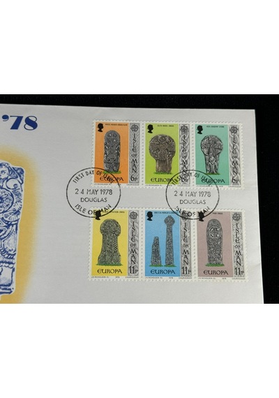 İsle Of Man Fdc 1978 Europa '78 Manx Crosses İlk Gün Zarfı Tam Seri