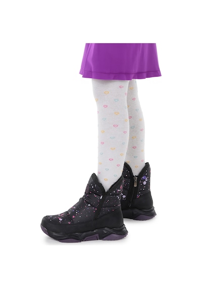 Kiko Kids Rocco Fermuarlı Kız Çocuk Kar Botu Siyah - Mor Siyah - Mor