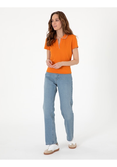 Pierre Cardin Kadın Turuncu Tişört Basic 50306039-vr051 Turuncu