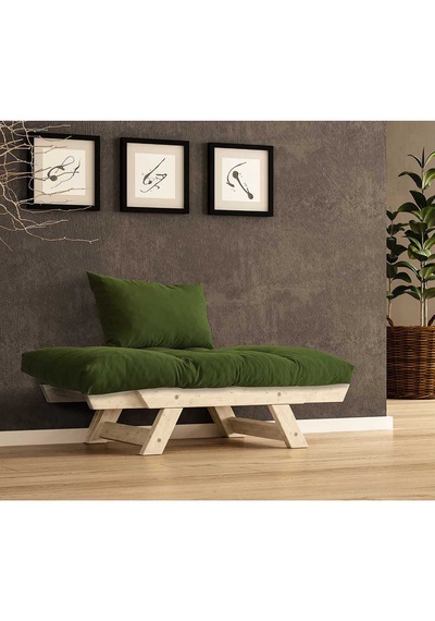 Woodesk Adalar Masif Natural-yeşil Renk Berjer Cpt8150-140 Yeşil