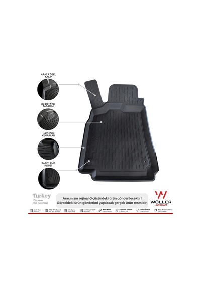 Audi A4 Paspas 2016 2022 Arası 3D Havuzlu Wöller Paspas