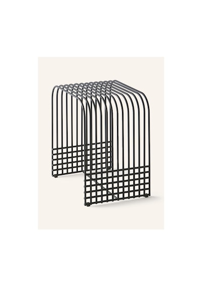 Jan Dijkstra Tasarımı Toz Boyalı Metal Yan Sehpa,modellenebilir Elemanlı, 44 X 31 X 42 Cm Siyah