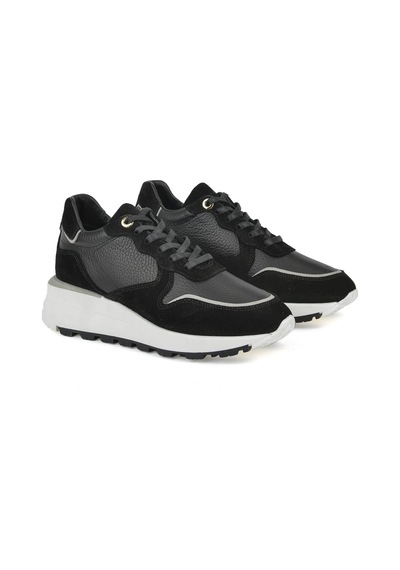 Ziya, Kadın Hakiki Deri Sneaker 1431000z5831 Siyah Siyah
