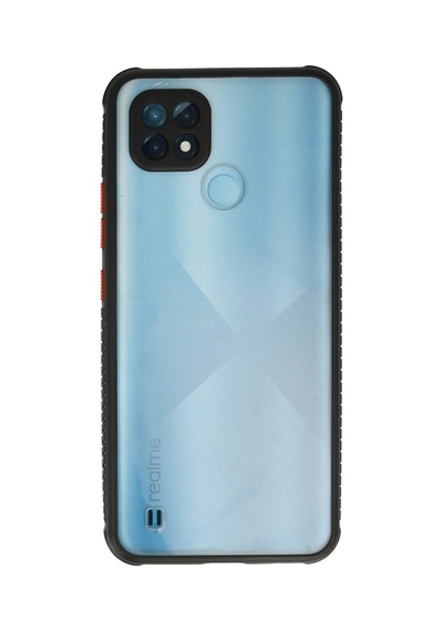 Realme C21 Kılıf Miami Şeffaf Silikon - Siyah Bz8683140221874