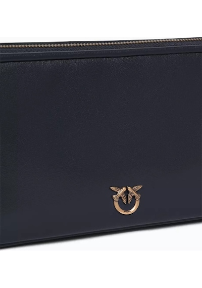 Pinko Mini Half Moon Mavi Deri Lüks Baguette Çanta, Günlük Ve Gece Kullanımı Için Omuz Çantası
