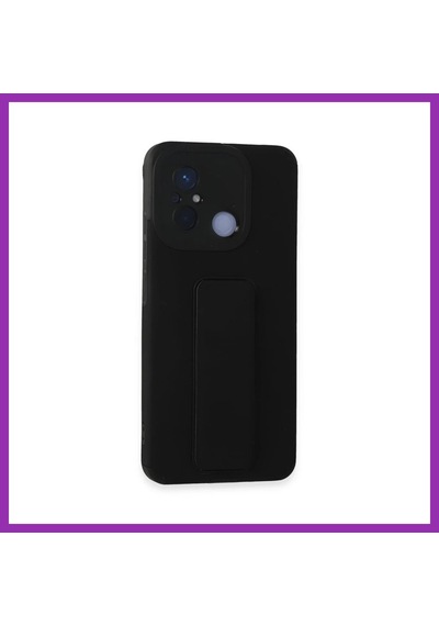 Bezos Redmi 12c Kılıf Mega Standlı Silikon - Siyah Bty