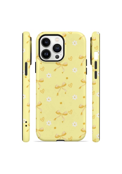 Velvoria Valestra Butter Daisy Bows Apple iPhone Uyumlu 14 Pro Magsafe Koruma Kılıfı Valestra Magline - Butter Daisy Bows