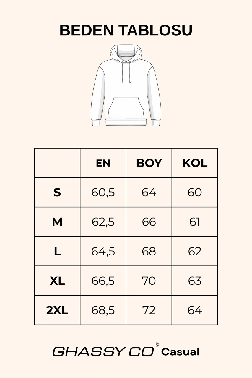 Ghassy Co. Erkek Pamuklu Günlük Rahat İlkbahar Ve Sonbahar Çok Yönlü Kemer Boy Kapüşonlu Sweatshirt Siyah