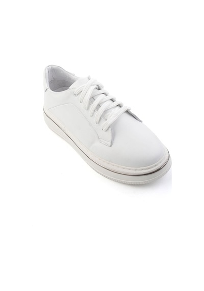 Bambi Beyaz Hakiki Deri Erkek Sneaker E01595142043