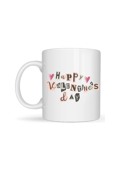 Happy Valentine S Day Porselen Kupa Model 1 Sevgililer Günü Hediyesi Çok Renkli